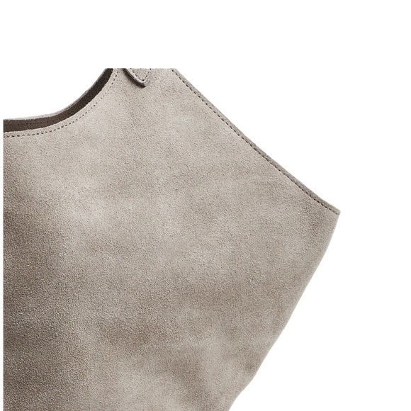 NWT M.I.L.A. Made in Los Angeles Emma Shoulder Hobo Bag Stone Suede - Picture 2 of 14